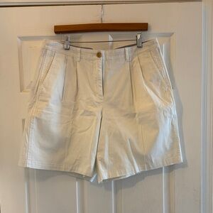 J. Crew Cream Pleated Bermuda Shorts